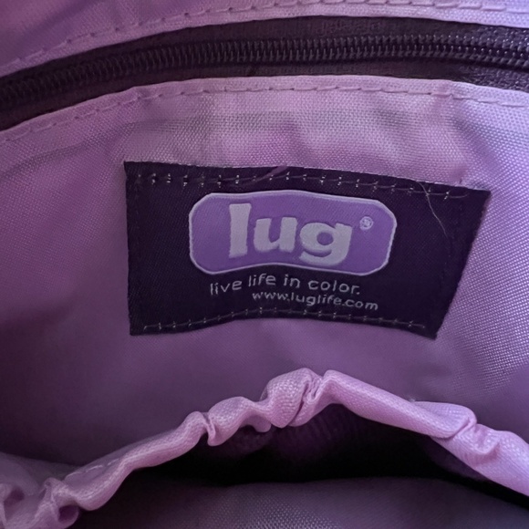 Lug Quilted Crossbody Bag Purple Plum 2 Front Zippered Pockets Zipper Closure - Picture 5 of 7